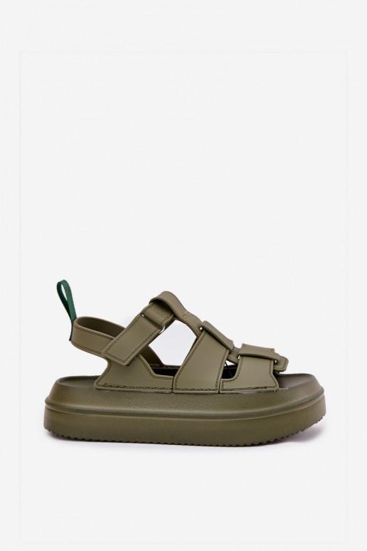 Sandálias femininas com uma plataforma cor verde Nitavelia