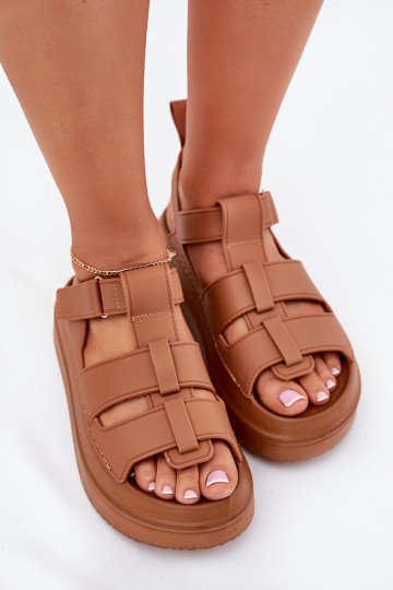 Sapatos femininos cor marrom com plataforma, "Nitavelia"
