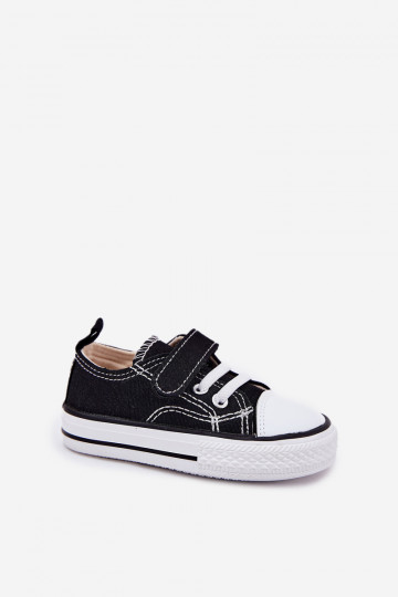 Sapatos infantis de lazer pretos com fecho adesivo, "Obidana"