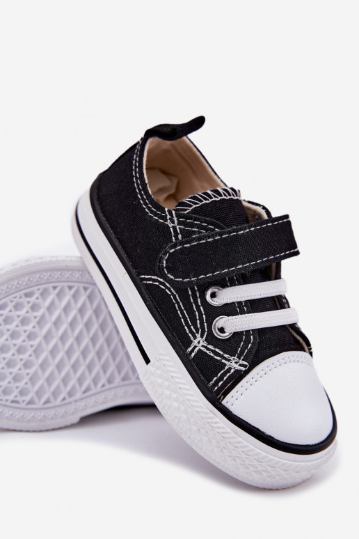sapatos casuais Infantil com fixadores adesivos cor preta Obidana sapatos casuais Infantil com fixadores adesivos cor preta Obidana