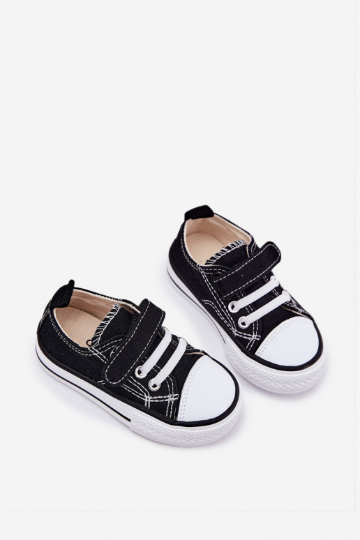 sapatos casuais Infantil com fixadores adesivos cor preta Obidana sapatos casuais Infantil com fixadores adesivos cor preta Obidana