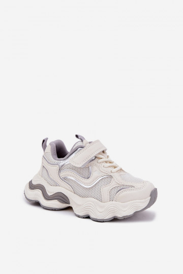 Sapatos infantis brancos estilo esportivo com sola grossa, "Lianees"