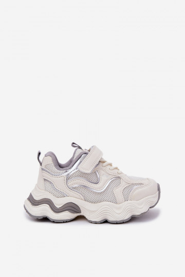 Sapatos infantis brancos estilo esportivo com sola grossa, "Lianees" 2
