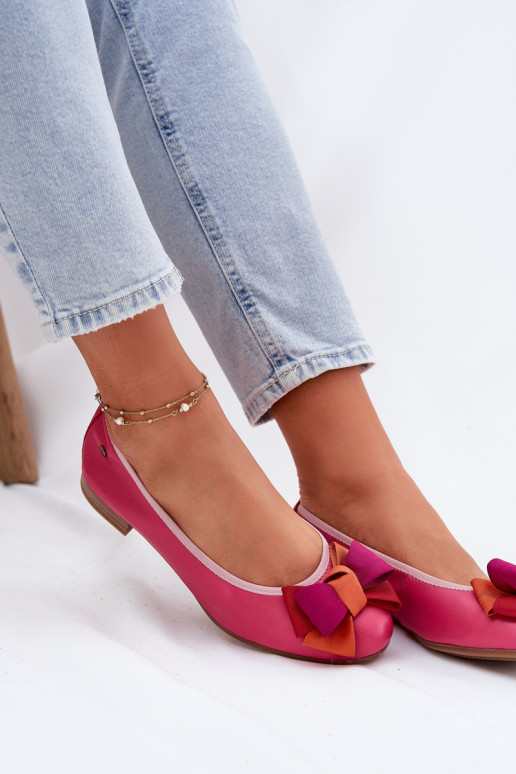 Bailarinas com fitas Tem que serciejka P6801-15 cor rosa