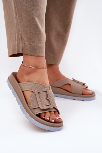 Perfumado Chinelos femininos decorar com fivelas ZAXY RR285076 bege 2