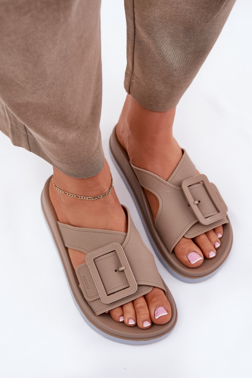 Perfumado Chinelos femininos decorar com fivelas ZAXY RR285076 bege Perfumado Chinelos femininos decorar com fivelas ZAXY RR285076 bege