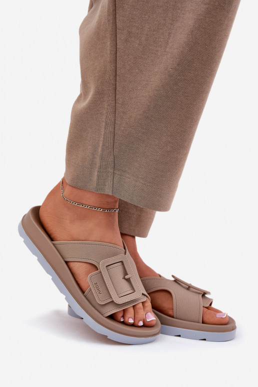 Perfumado Chinelos femininos decorar com fivelas ZAXY RR285076 bege Perfumado Chinelos femininos decorar com fivelas ZAXY RR285076 bege