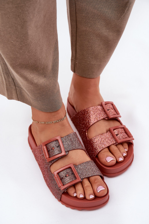 Perfumado Chinelos femininos com brilho I com fivelasmi ZAXY RR285025 cor rosa