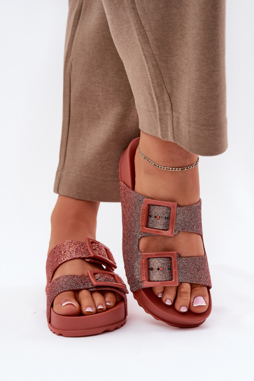 Perfumado Chinelos femininos com brilho I com fivelasmi ZAXY RR285025 cor rosa