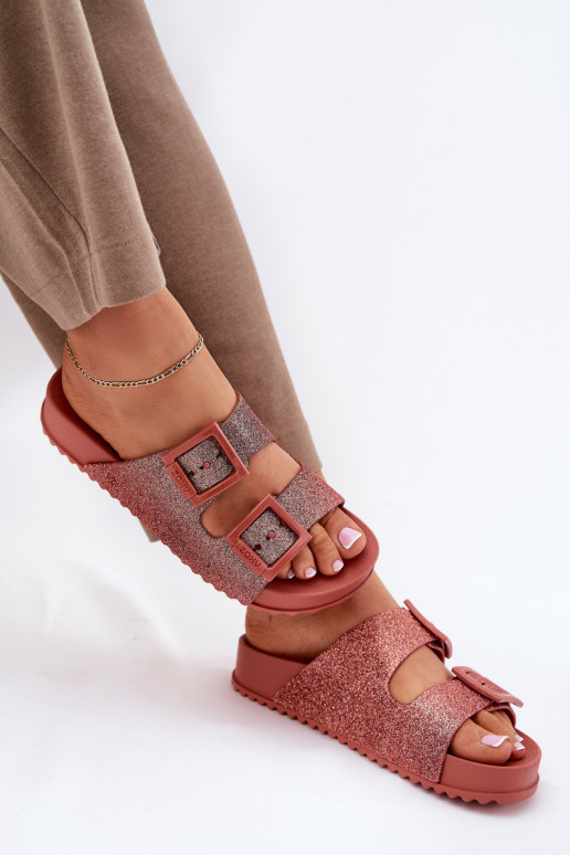 Perfumado Chinelos femininos com brilho I com fivelasmi ZAXY RR285025 cor rosa