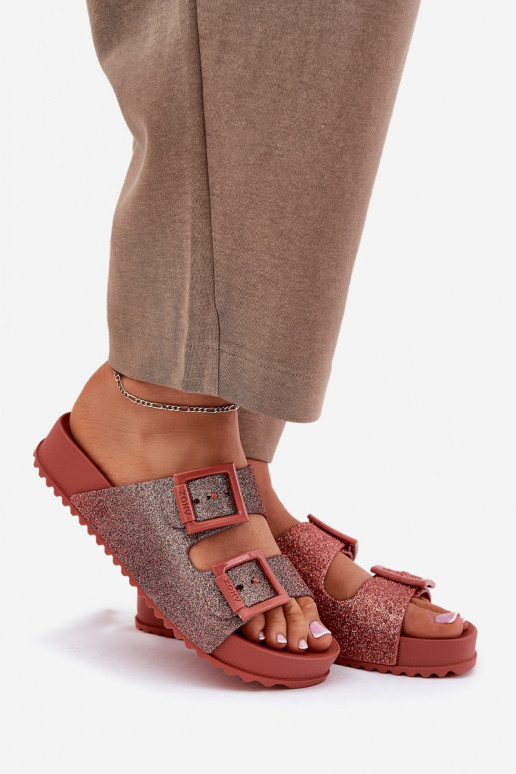 Perfumado Chinelos femininos com brilho I com fivelasmi ZAXY RR285025 cor rosa