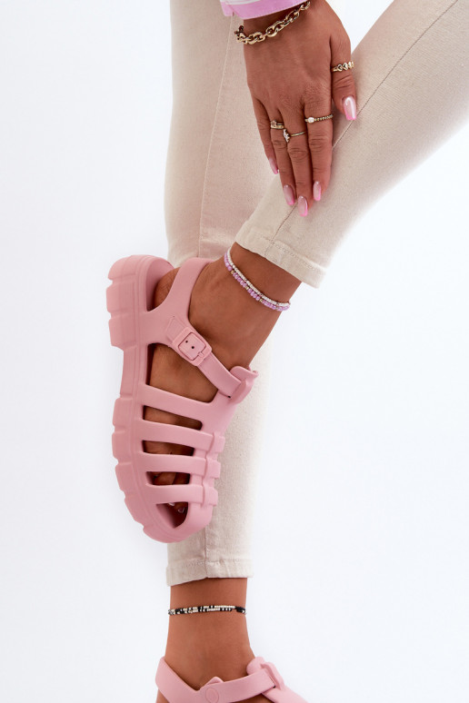 Feminino Chinelos leves sandálias cor rosa Gasaria