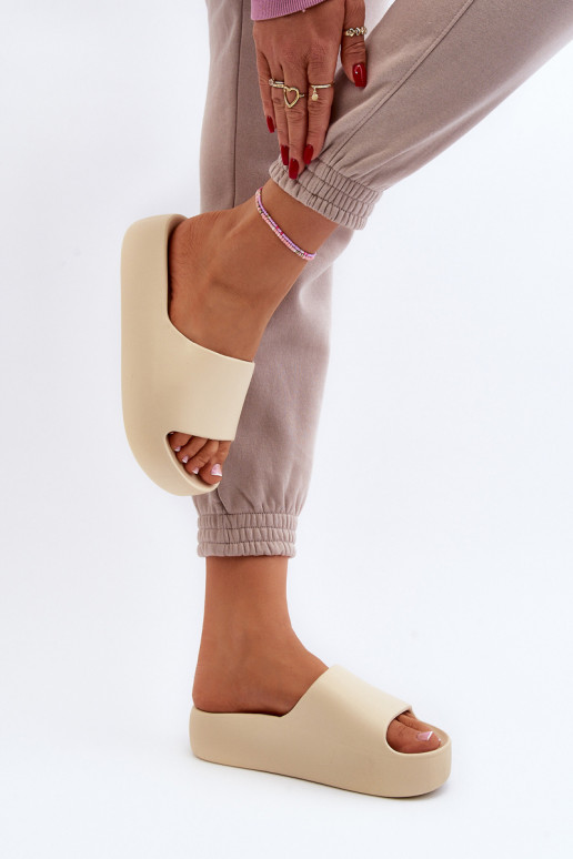 Feminino Chinelos Em uma sola grossa bege Oreithano