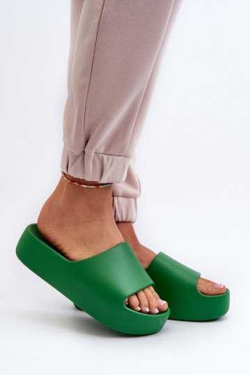 Feminino Chinelos Em uma sola grossa cor verde Oreithano 2