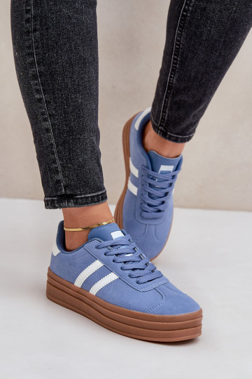 À modalo de tênis Feminino com uma plataforma cor azul Egelia