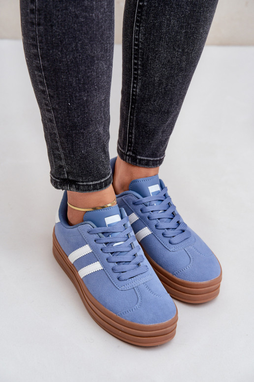À modalo de tênis Feminino com uma plataforma cor azul Egelia