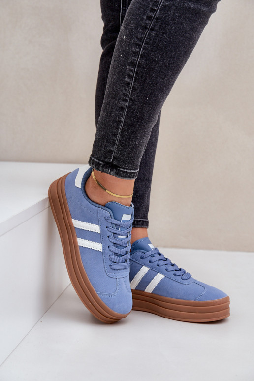 À modalo de tênis Feminino com uma plataforma cor azul Egelia