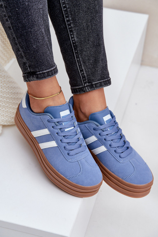 À modalo de tênis Feminino com uma plataforma cor azul Egelia
