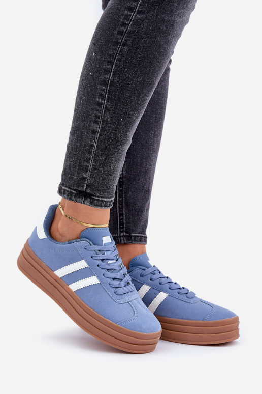 À modalo de tênis Feminino com uma plataforma cor azul Egelia