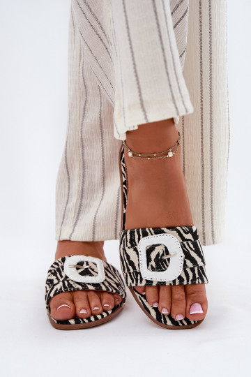 isósceles Chinelos femininos decorar com fivelas Zebra Clariola 2