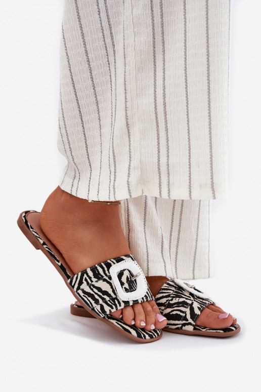 isósceles Chinelos femininos decorar com fivelas Zebra Clariola