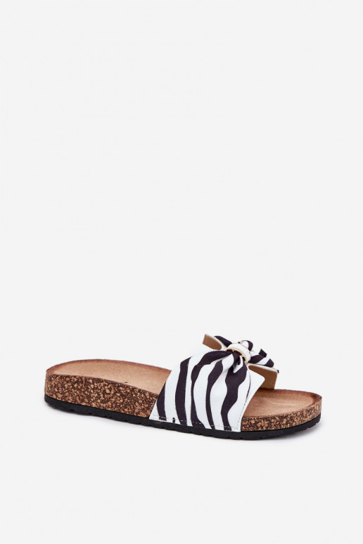 Chinelos femininos com uma plataforma Zebra Mevuna