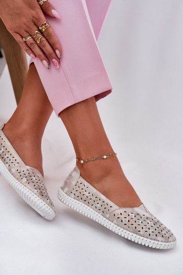 Camurça a céu aberto sapato Feminino ouro-cor cinza Chulieta