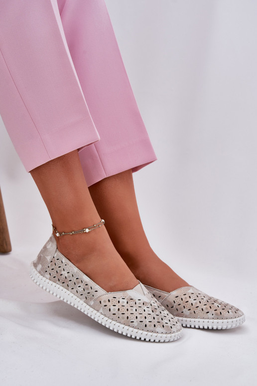 Camurça a céu aberto sapato Feminino ouro-cor cinza Chulieta