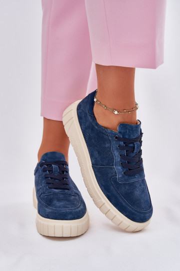 de camurça À modalo de tênis Feminino com uma plataforma azul escuro RilParaena 2