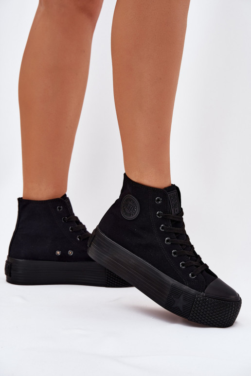 Sapatos de lazer com uma plataforma Big Star RR274742 cor preta Sapatos de lazer com uma plataforma Big Star RR274742 cor preta