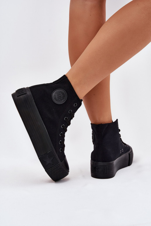Sapatos de lazer com uma plataforma Big Star RR274742 cor preta Sapatos de lazer com uma plataforma Big Star RR274742 cor preta