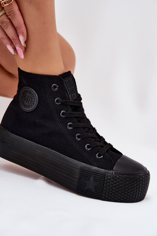 Sapatos de lazer com uma plataforma Big Star RR274742 cor preta Sapatos de lazer com uma plataforma Big Star RR274742 cor preta