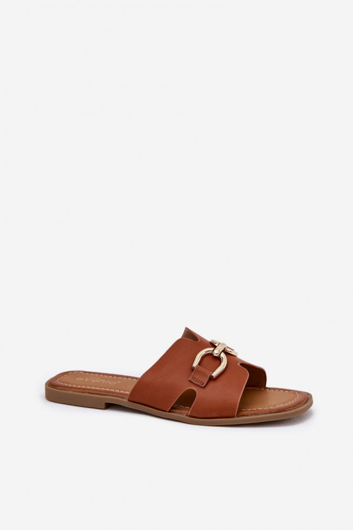 Chinelos Apartamento feminino Com decorações Detalem cor marrom Amiresna Chinelos Apartamento feminino Com decorações Detalem cor marrom Amiresna