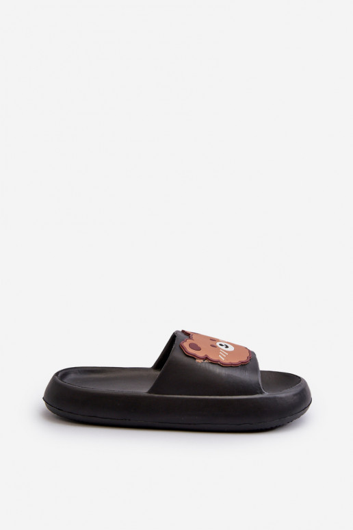 Infantil Chinelos leves Com Urso cor preta Lindeheta Infantil Chinelos leves Com Urso cor preta Lindeheta