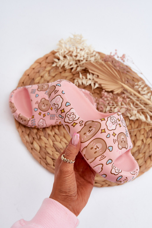 Infantil Chinelos leves EM ursinhos de pelúcia cor rosa Evitrapa Infantil Chinelos leves EM ursinhos de pelúcia cor rosa Evitrapa