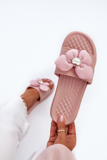 Chinelos femininos com enfeites Habilitado Baixoj Platformie cor rosa Cedrella 2