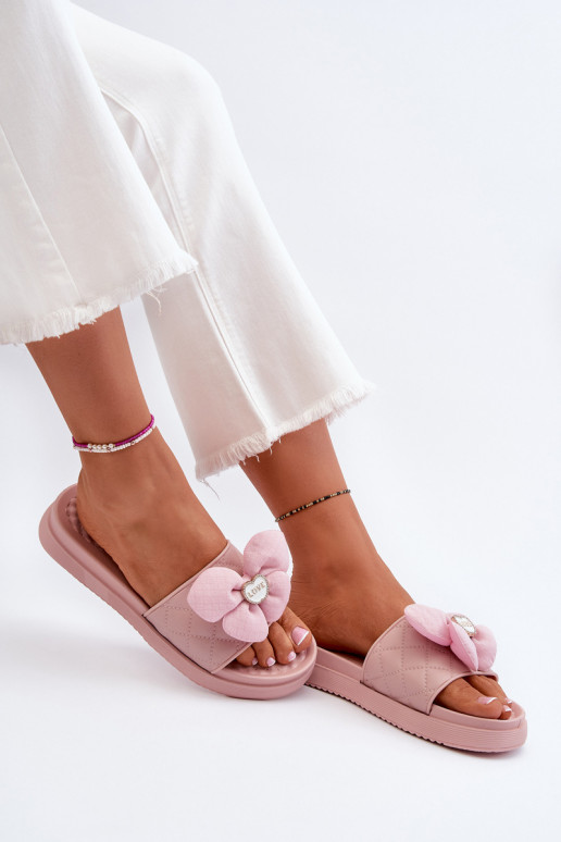 Chinelos femininos com enfeites Habilitado Baixoj Platformie cor rosa Cedrella Chinelos femininos com enfeites Habilitado Baixoj Platformie cor rosa Cedrella