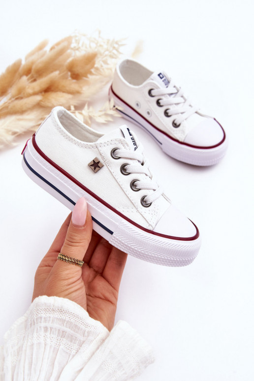 Calçado de lazer modelo clássico infantil Big Star DD374160 cor branca Calçado de lazer modelo clássico infantil Big Star DD374160 cor branca