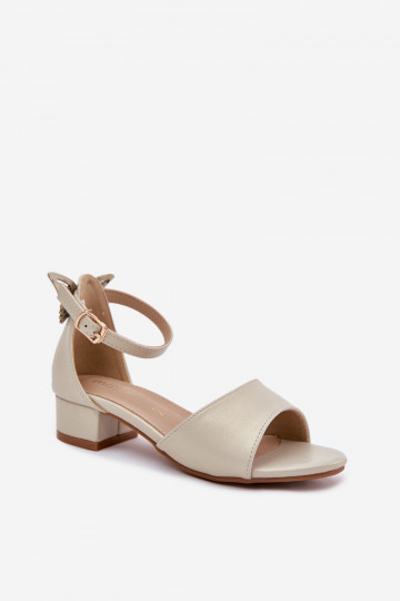 com brilho sandálias Infantil De salto baixo cor dourada Ainare