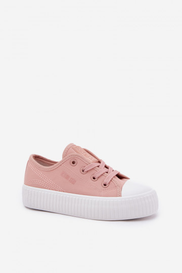 Tênis casuais infantis cor rosa com cadarços, Big Star RR374011 2
