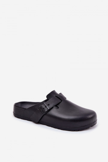 Chinelos leves Chinelos Tamancos Tem que sercho com fivelas Big Star RR174A022 cor preta