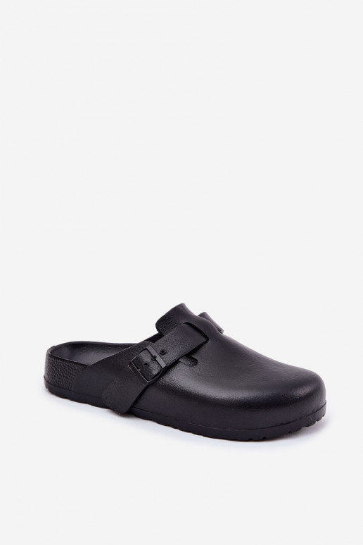 Chinelos leves Chinelos Tamancos Tem que sercho com fivelas Big Star RR174A022 cor preta