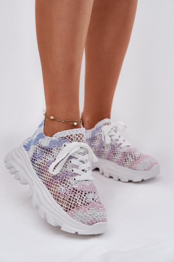 Tênis femininos estilo esportivo de várias cores com cano de renda, "Jelhiris"