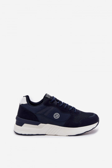 Tênis esportivos masculinos de cor azul escuro com plataforma, "Hanirin" 2