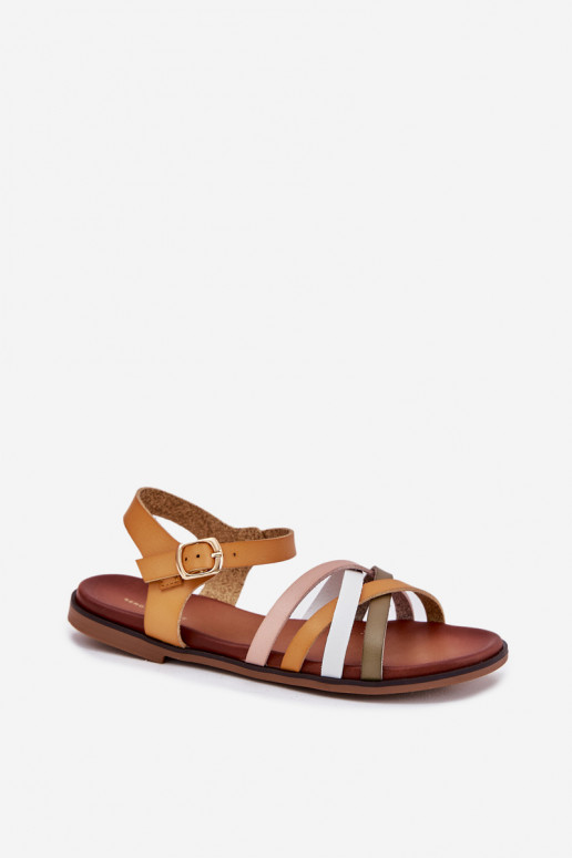 Sandálias femininas Z Przeplatającymi Się Paskami Sergio Leone SK090H cor amarela Sandálias femininas Z Przeplatającymi Się Paskami Sergio Leone SK090H cor amarela