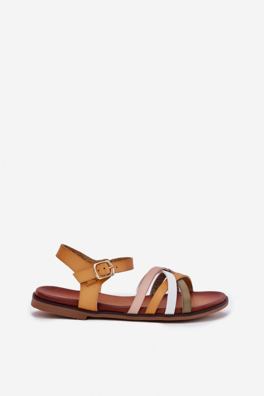 Sandálias femininas Z Przeplatającymi Się Paskami Sergio Leone SK090H cor amarela Sandálias femininas Z Przeplatającymi Się Paskami Sergio Leone SK090H cor amarela