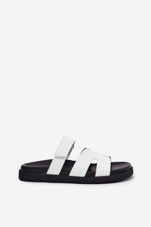 Chinelos femininos Z com fecho adesivoem Vinceza 17401 cor branca