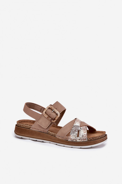 Sandálias femininas com fivelas Inblu GS000056 bege Sandálias femininas com fivelas Inblu GS000056 bege