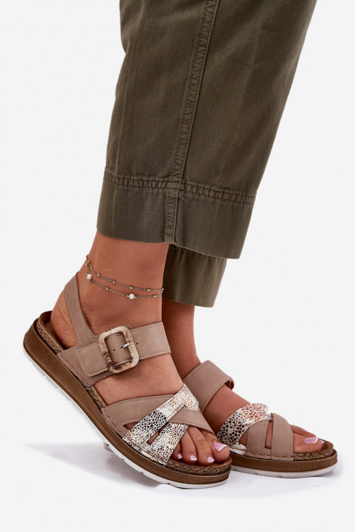 Sandálias femininas com fivelas Inblu GS000056 bege Sandálias femininas com fivelas Inblu GS000056 bege