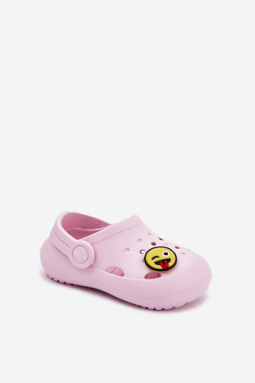 Chinelos leves infantis com fivela LEMIGOSE 880 na cor rosa